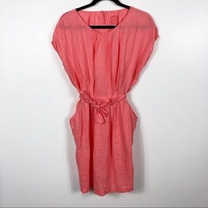 Lin’n laundry zyga coral linen dress size small